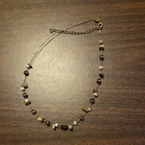 Elegant Brown and Cream Beaded Necklace